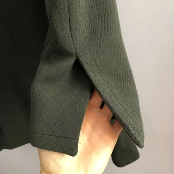 VTG 80s 90s Gianfranco Ferre Mid Length Wool Coat Green Sz 42 US S/M Office Prep